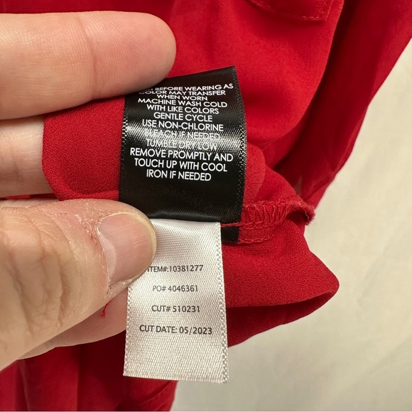 Torrid Harper 3/4 Sleeve Blouse Top Red Size 4X - Picture 5 of 9